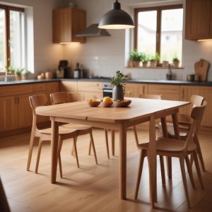 Кухонные обеденные столы из массива дерева: выбор, размеры и уход