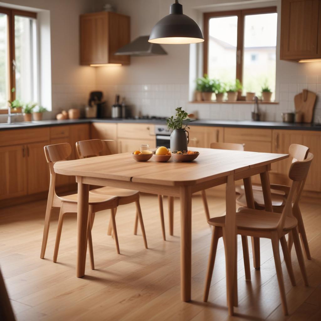 Кухонные обеденные столы из массива дерева: выбор, размеры и уход
